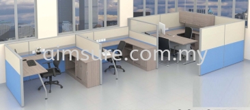 Executive office workstation furniture with back cabinets