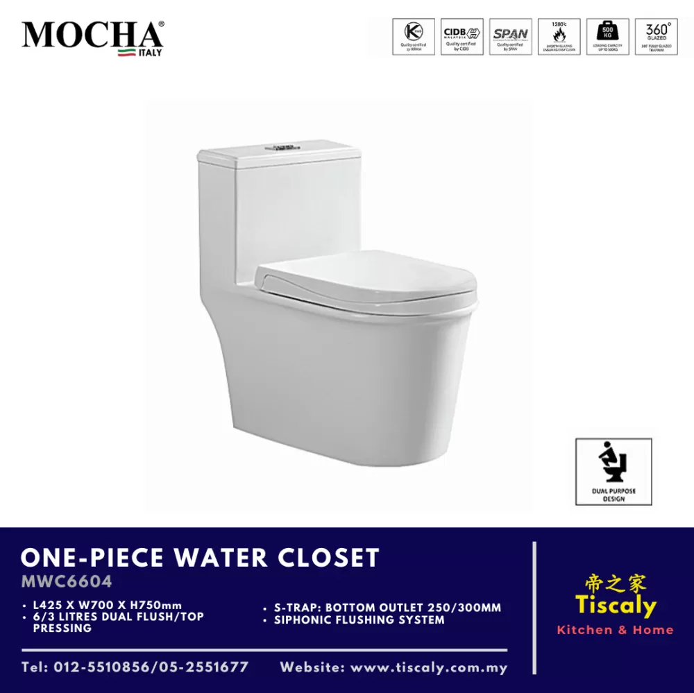 MOCHA ONE-PIECE WATER CLOSET MWC6604