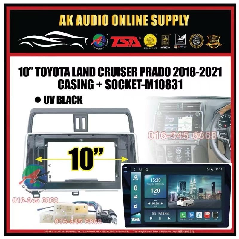 🆕1K Screen 2+32GB 4G 8-CORE🆕TSA Toyota Land Cruiser Prado 2018 - 2021 Android 10'' CarPlay/DSP/BLU-RAY Car Player
