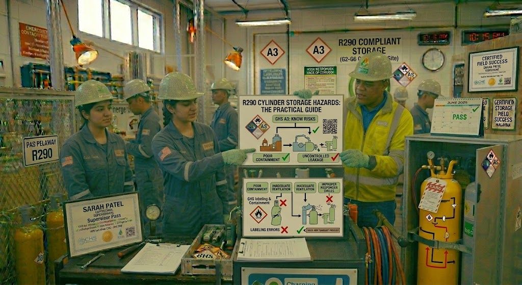 R290 cylinder storage hazards