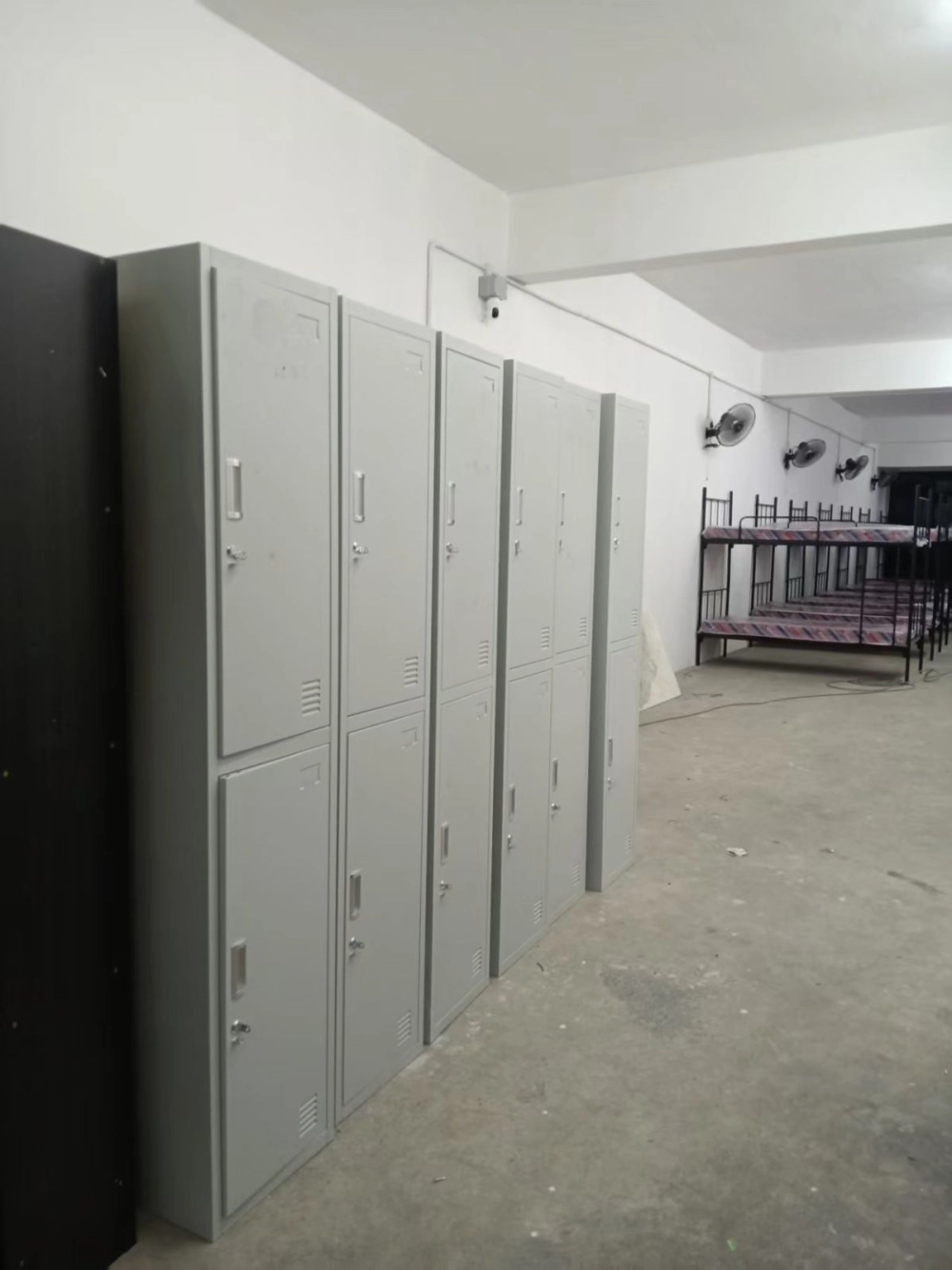 Hostel Metal Double Decker Bed | JTK Standard Hostel Bed | Mattress & Steel Locker Set | 2 Compartment Steel Locker | Katil Tilam Asrama | Pembekal Katil Tilam Loker Besi | Hostel Furniture Malaysia