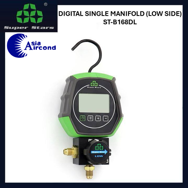 SUPER STARS DIGITAL SINGLE MANIFOLD GAUGE LOW SIDE ST-B168DL AIRCOND ELECTRONIC PRESSURE TESTER [ORIGINAL]