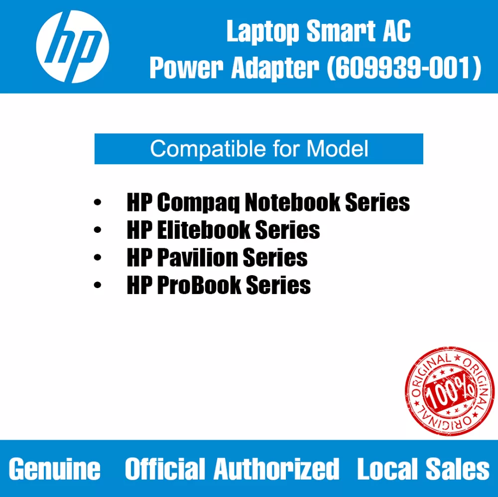 HP 609939-001 Laptop Smart AC Power Adapter