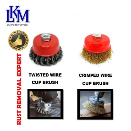 3'' X M10 TWISTED WHEEL STEEL WIRE CUP BRUSH AND CRIMPED WIRE CUP BRUSH