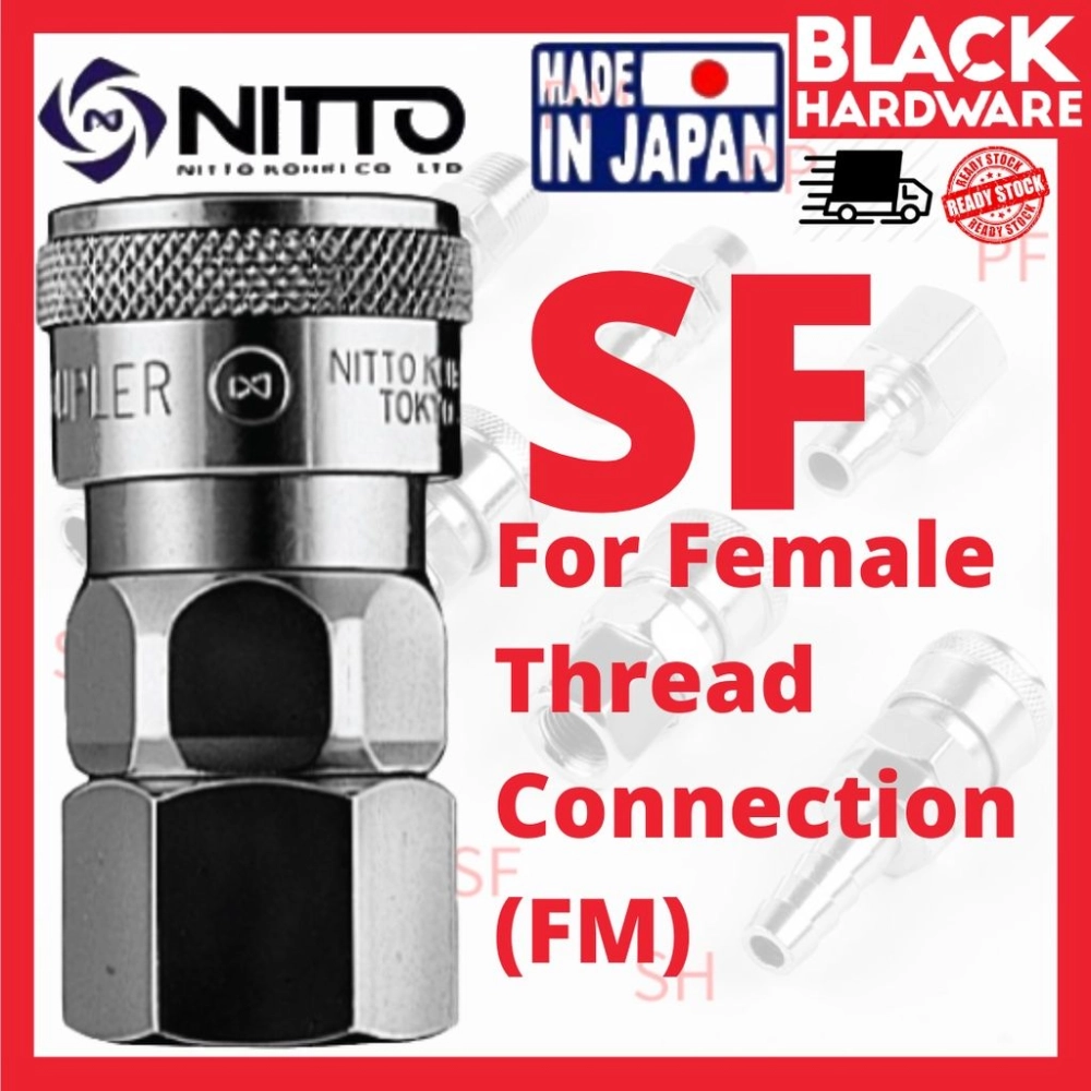 BLACK HARDWARE Nitto Pneumatic Quick Coupler Air Compressor Angin Hose Spare Part Accessory Fitting Connector 風槍吹尘枪壓縮機接口