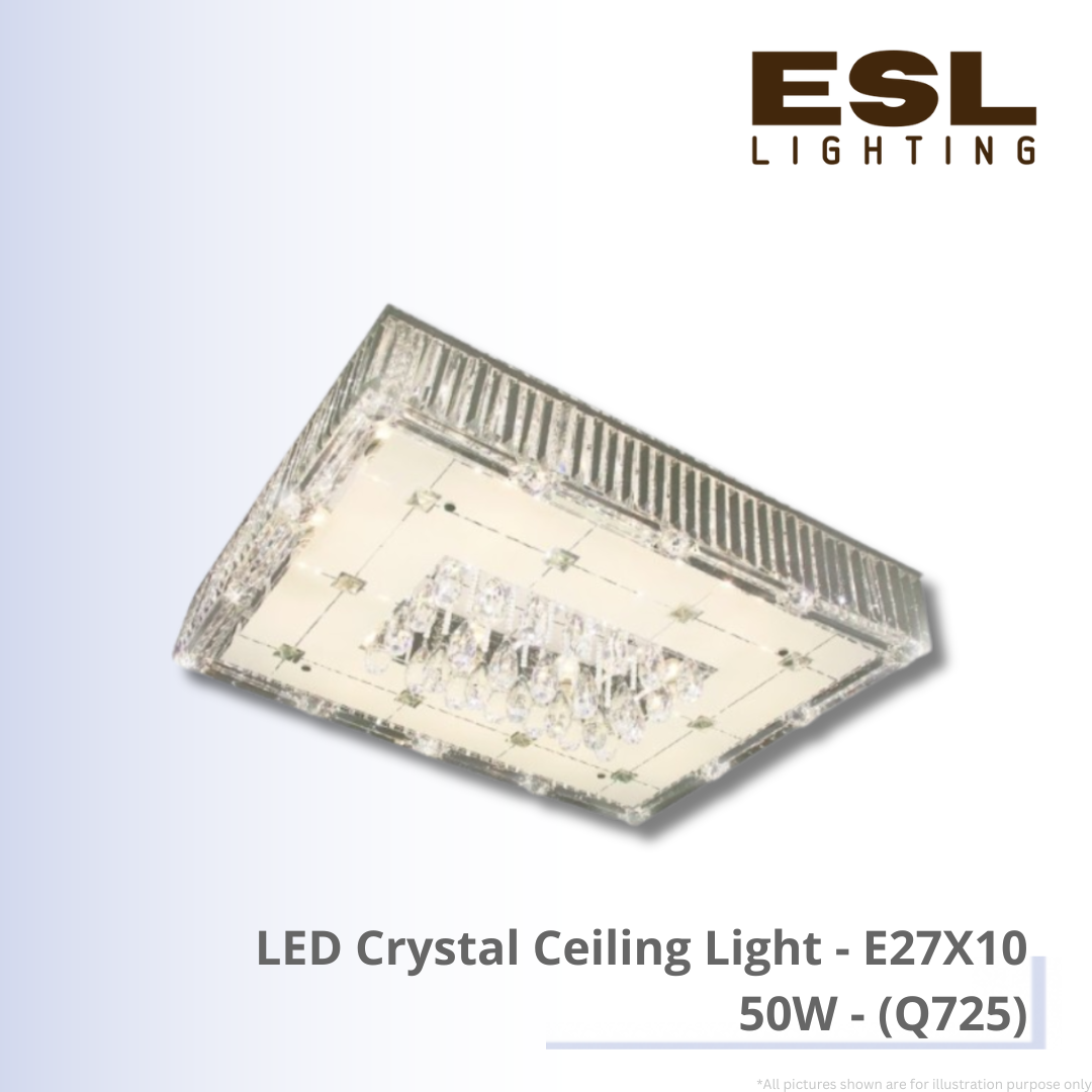 LED Crystal Ceiling Light E27X10 50W - Q725