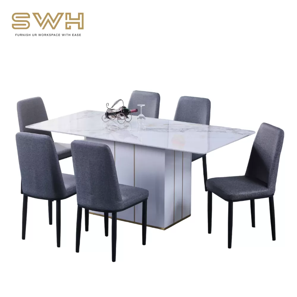 PROMOSI RAYA ! WL THERA Ceramic 1+6 Dining Set | Dining Room Furniture