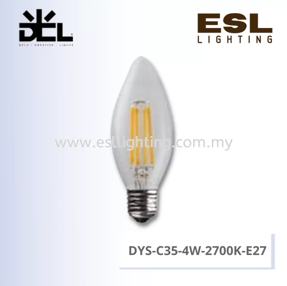 DCL LED FILAMENT CANDLE BULB E27 4W - DYS-C35-4W-2700K-E27