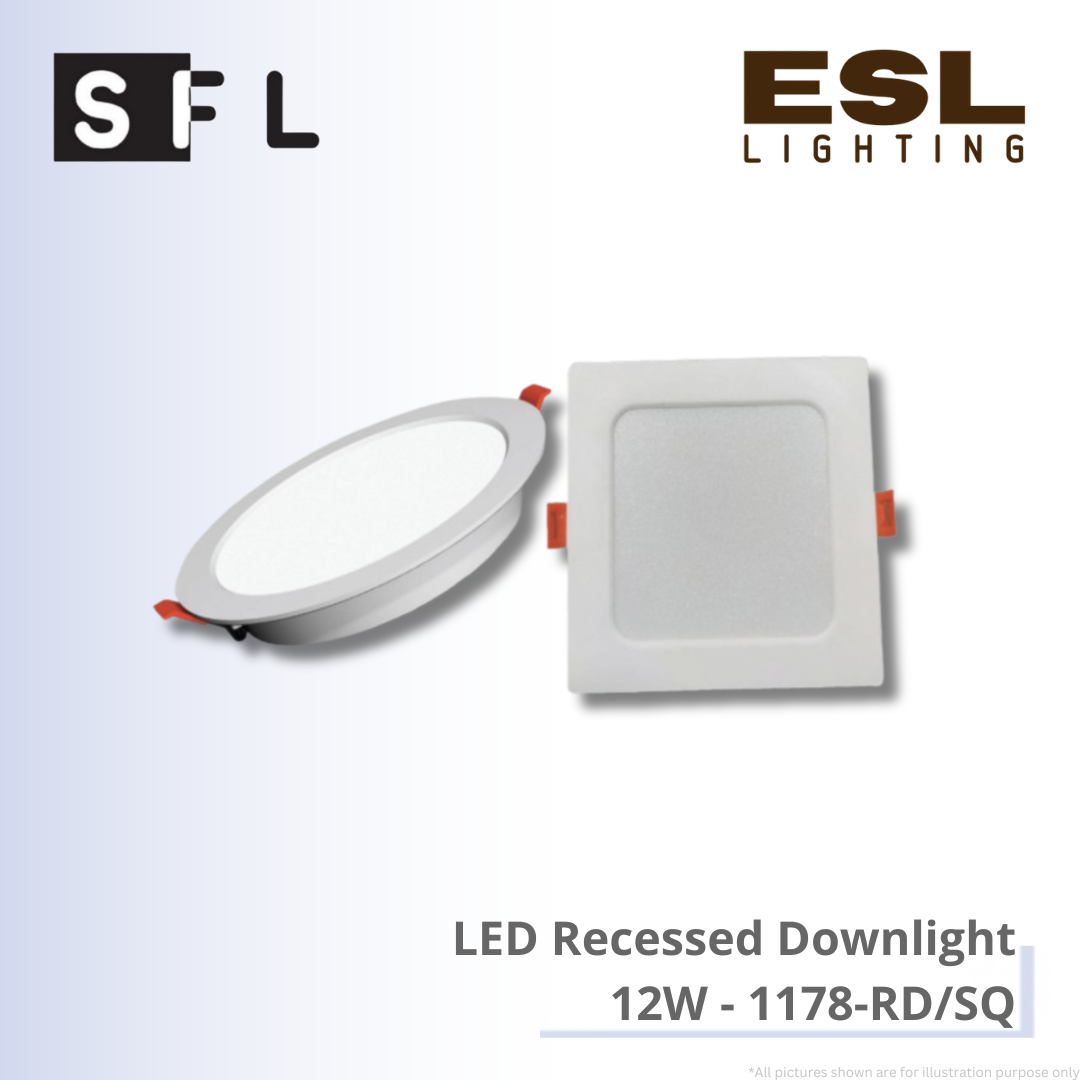 SFL LED Recessed Downlight 12W - 1178-RD/SQ SIRIM
