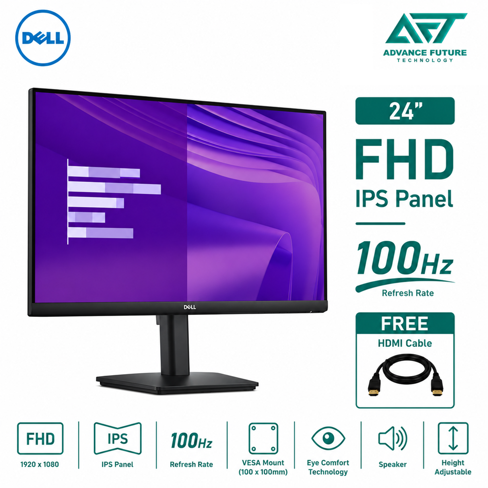 Dell Pro 24 Adjustable Stand E2425HSM 24" FHD IPS 100Hz Flat Monitor ( Speaker, HDMI, DP, VGA, 3 Years Warranty )