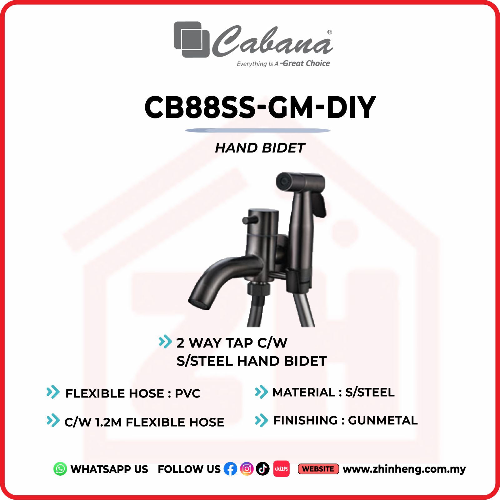 CABANA HAND BIDET TWO WAY TAP  CB88-GM-DIY