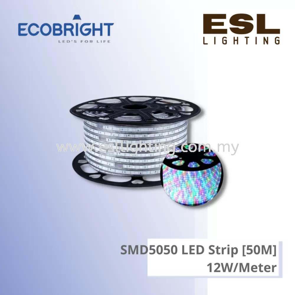 ECOBRIGHT SMD5050 LED Strip RGB [50M] 12W/Meter - SMD5050-RGB[60LED] IP65