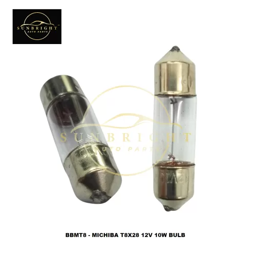 BBMT8 - MICHIBA T8X28 12V 10W BULB - Sunbright Auto Parts Supply Sdn Bhd