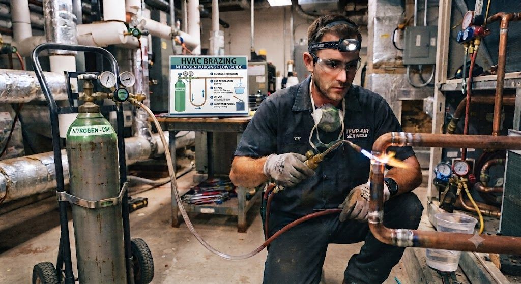 refrigeration copper pipe brazing nitrogen flow method