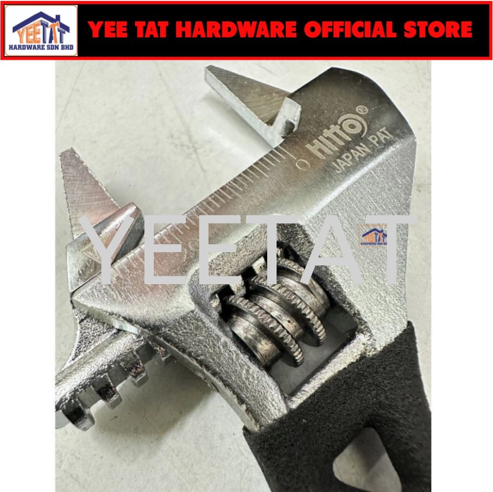 [ HITTO ] HAW-8SB Stubby & Thin Jaws Adjustable Wrench / Spana Hardened Durable Hand Tool 141MM