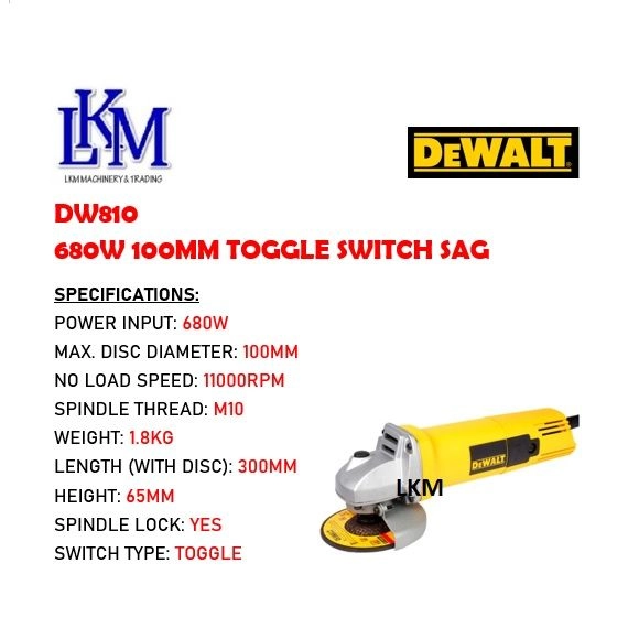 [DEWALT] DW810 / DWE8100S 680W / 720W HEAVY DUTY SMALL ANGLE GRINDER