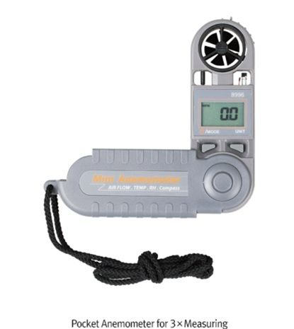 DAIHAN-brand庐 Pocket Anemometer of Flow/Temp./RH%/Dew-point/Compass