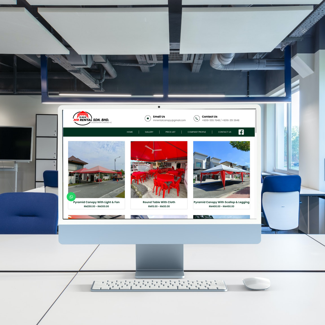 MR RENTAL SDN. BHD. Website Design & SEO Case Study | Canopy Rental in Selangor