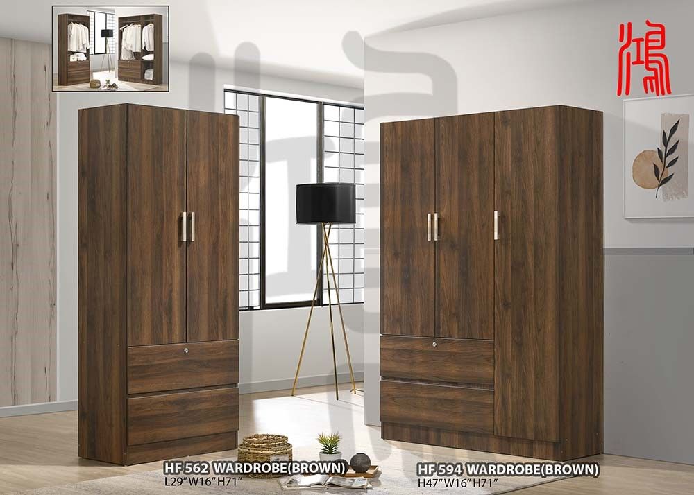 BEST SELLING WALNUT WARDROBE - 2 DOORS 562B & 3 DOORS 594B