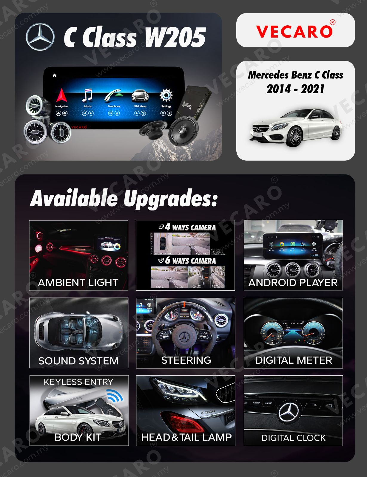 Mercedes C Class W205 Android Player