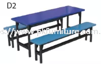 FRP Canteen Furniture - FRP-D2-6 - 6 Canteen Table Seater Set