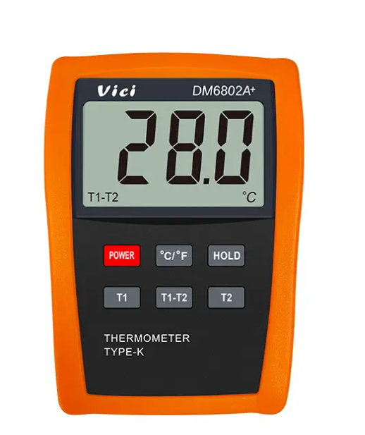 Vici DM6802A+ High Accuracy Dual Temperature Tests, display T1, T2, T1-T2, Max 1300℃ range, Data hold