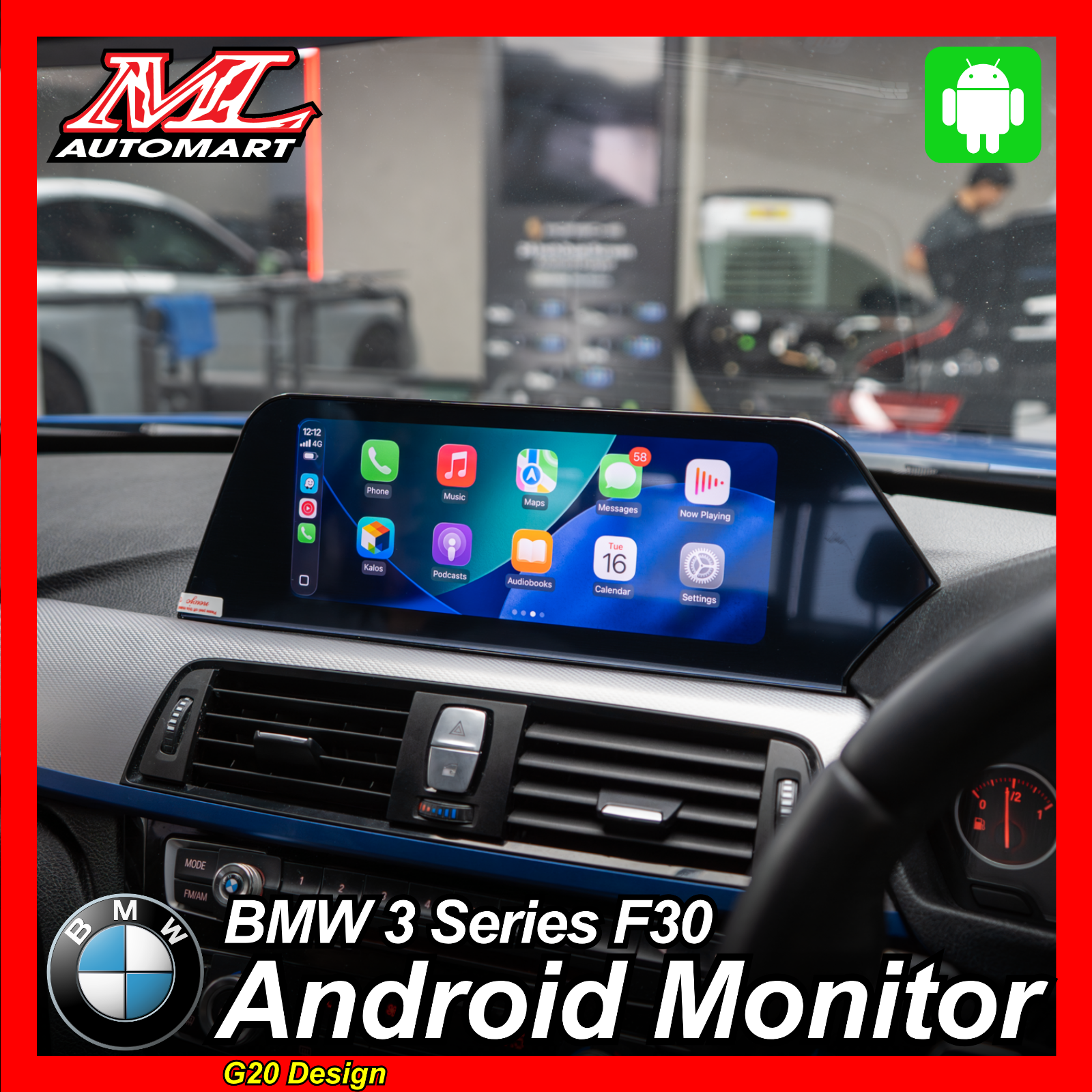 BMW 3 Series F30 Android Monitor (G20 Design)