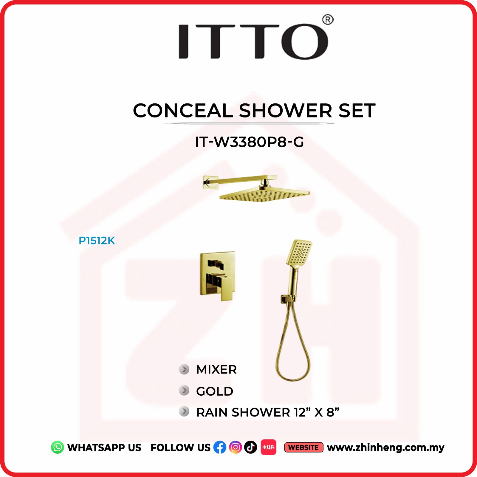 ITTO CONCEAL SHOWER SET  IT-W3380P8-G