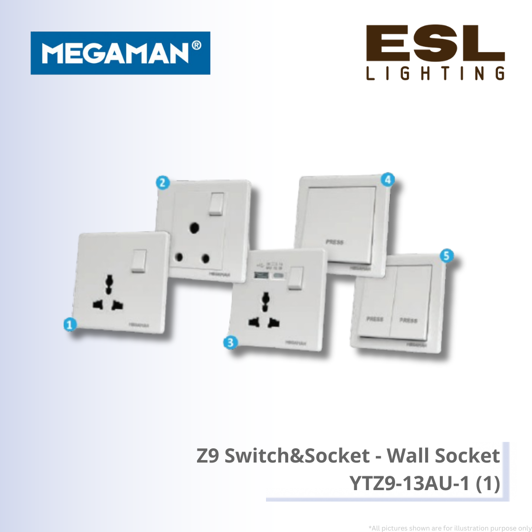 MEGAMAN Z9 Switch&Socket - Wall Socket  - YTZ9-13AU-1 (1)