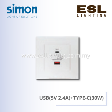 Simon Switch E3 SERIES USB(5V 2.4A)+TYPE-C(30W) - 30E7271