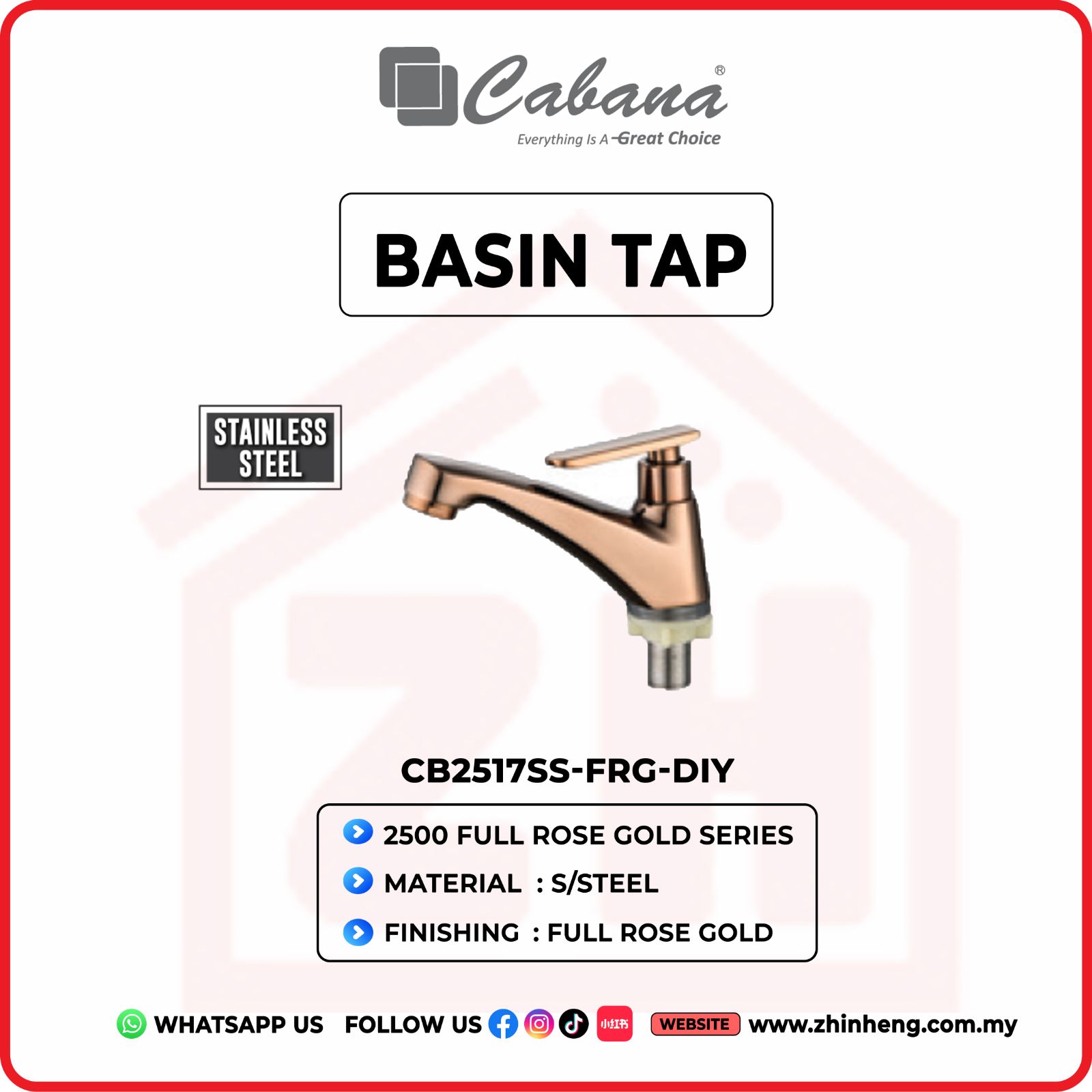 CABANA BASIN COLD TAP  CB2517SS-FRG-DIY