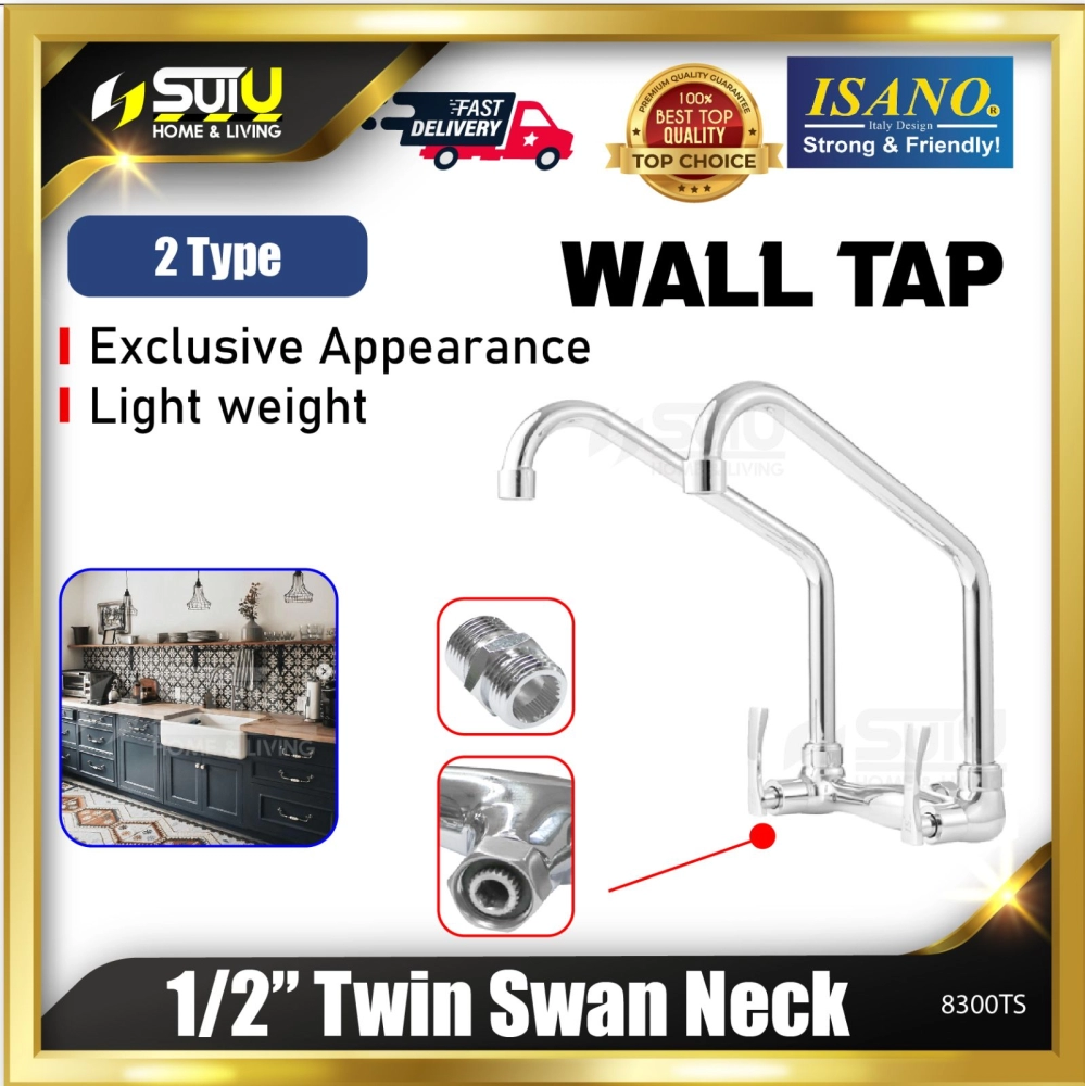 ISANO 8300TS 1/2" Twin Swan Neck Wall Tap