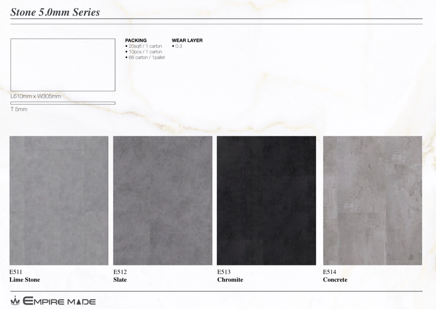 Empire 5.0MM Stone Flooring Series