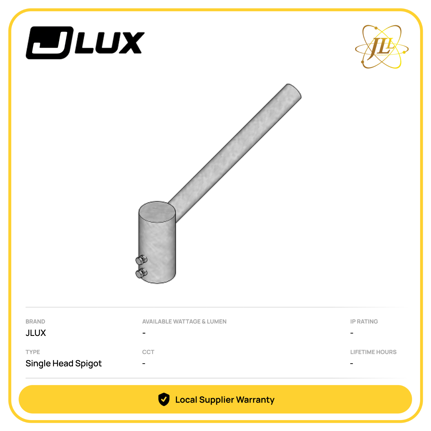 JLUX SPG-1H-48 SINGLE HEAD GALVANIZED ANGLE SPIGOT 48MM