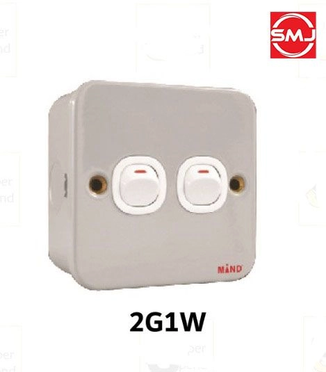 Mind 2K702-1W 2 Gang 1 Way Metalclad Switch 