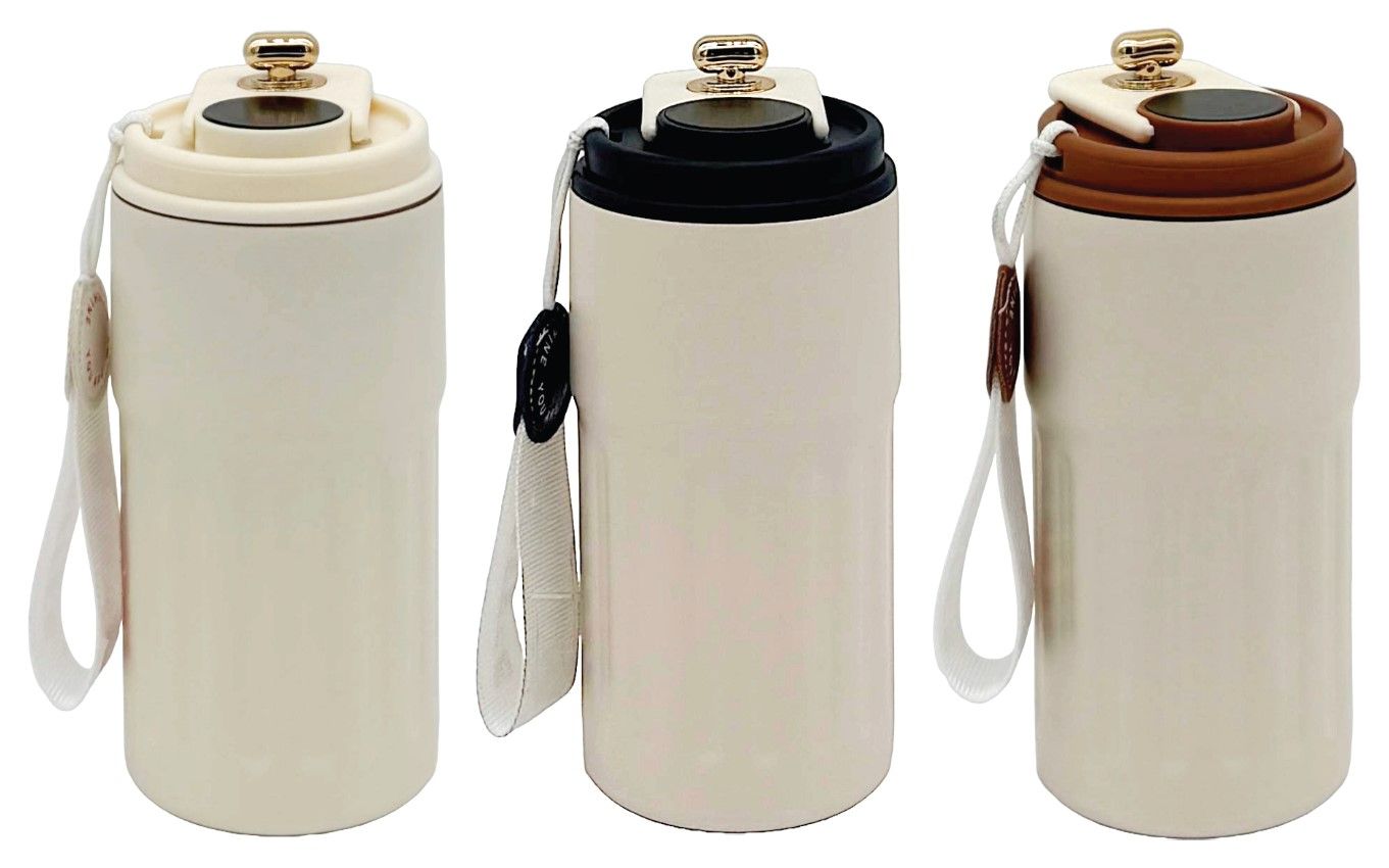 AM63 — AUTO MUG STAINLESS STEEL WITH SMART LED INDICATOR TEMPERATURE DISPLAY + MATTE FINISH 450ml 272gsm (COMES WITH BOX) [12 HOUR HEAT RETENTION 🕛] [NEW PRODUCT 2025]