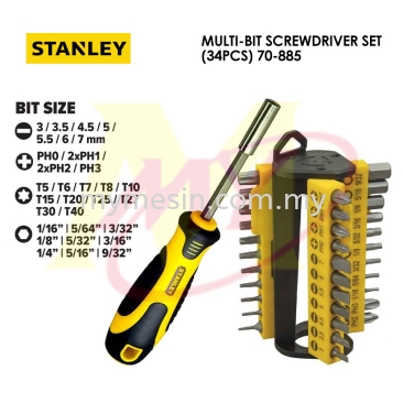 Stanley 70-885 Multi-Bit Screwdriver Set (34PCS)