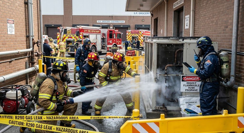 R290 gas leak emergency response