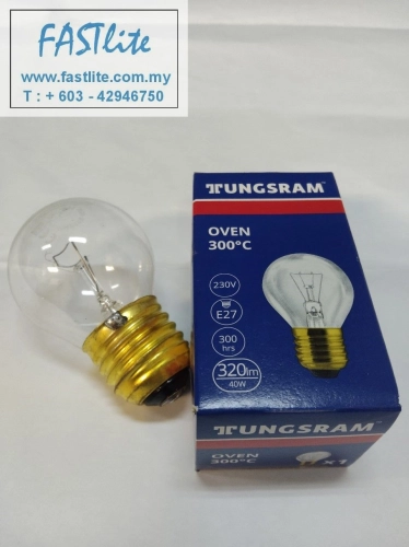 Tungsram 230v 40w E27 300C Clear Oven Bulb