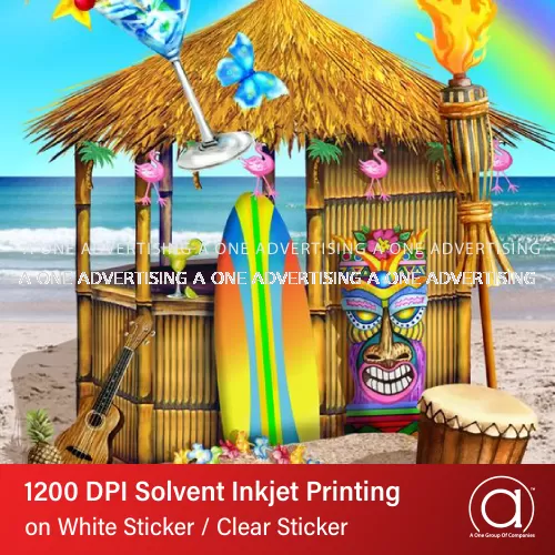 1200 DPI Solvent Inkjet Printing on White Sticker/Clear Sticker