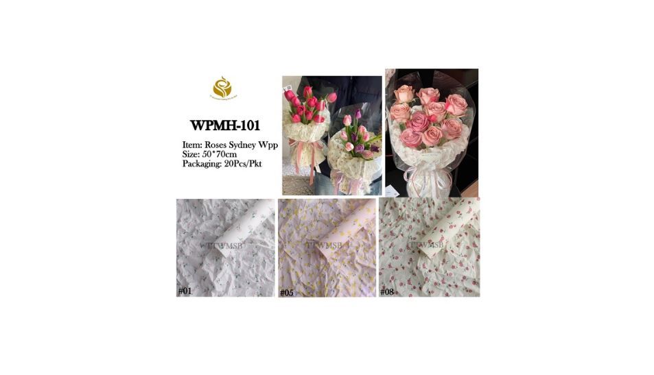 Sydney Rose Floral Wrapping Paper – Luxury Gift Wrap for Special Occasions (WPMH-101)