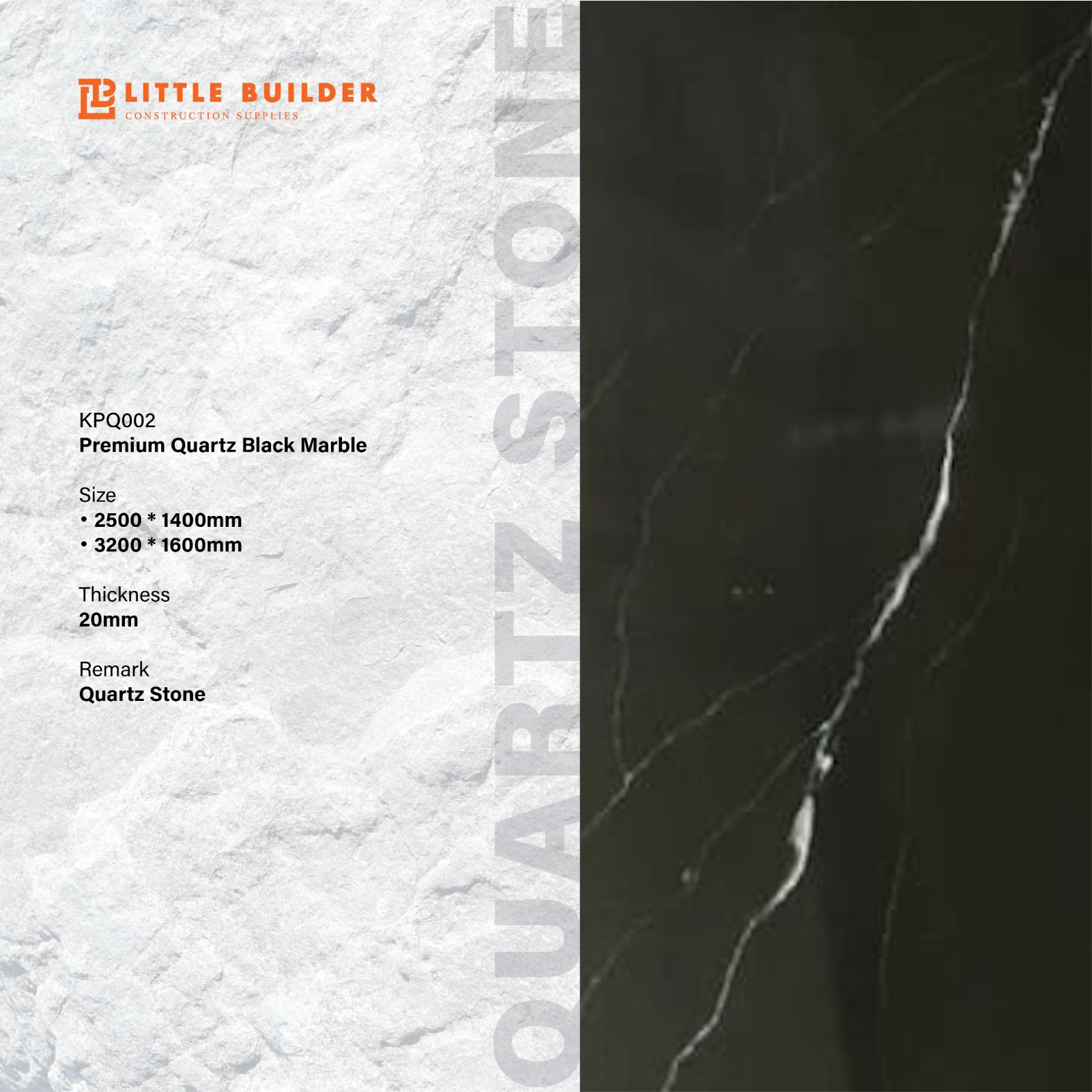 KPQ002 PREMIUM QUARTZ BLACK MARBLE