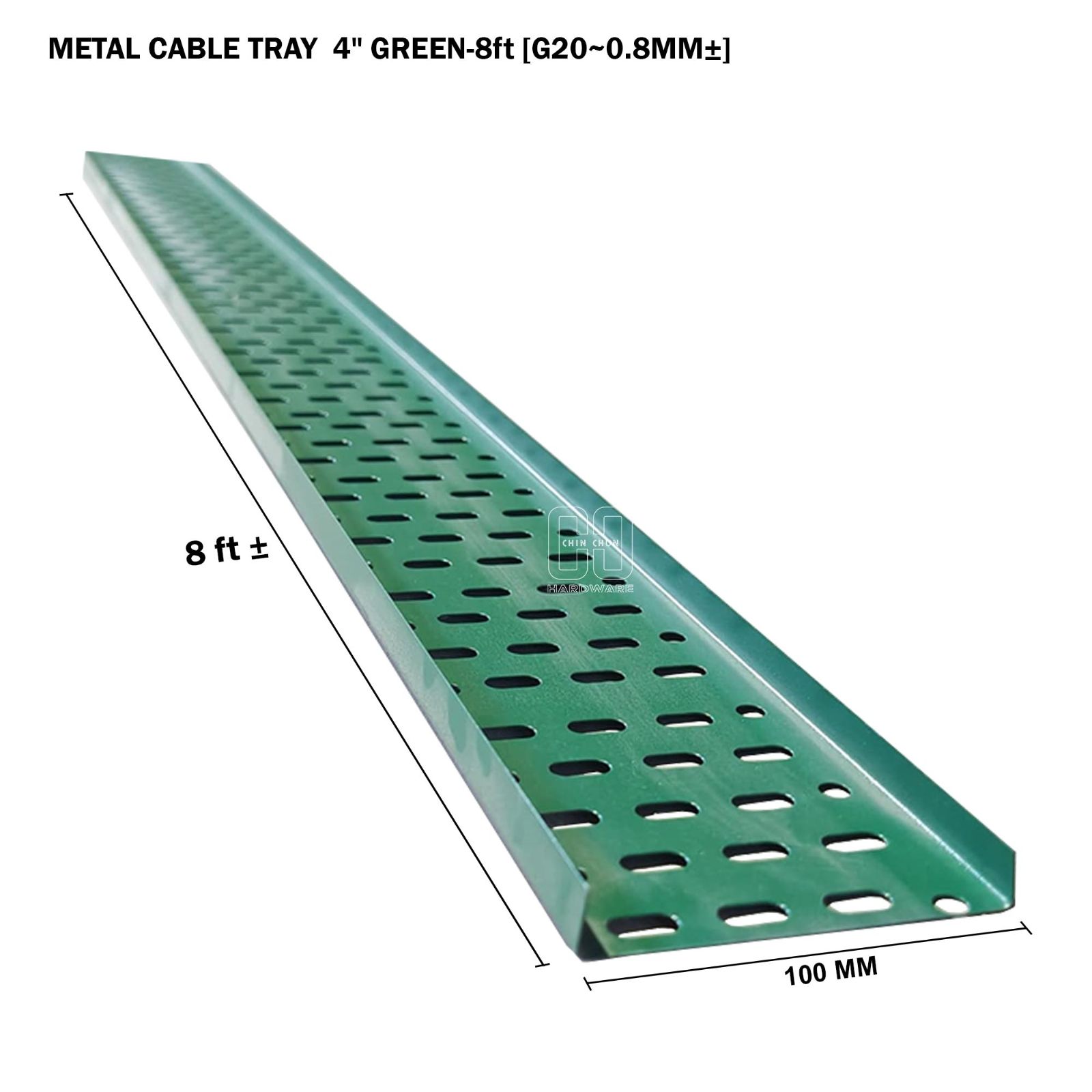 METAL CABLE TRAY 4" GREEN 8ft G20 0.8MM卤