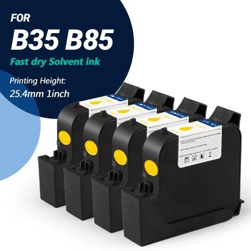 BENTSAI EB22Y (Kuning) Inkjet Katrij Dakwat Cepat Kering - untuk B85 B35 Handheld Printer - 4 Pek