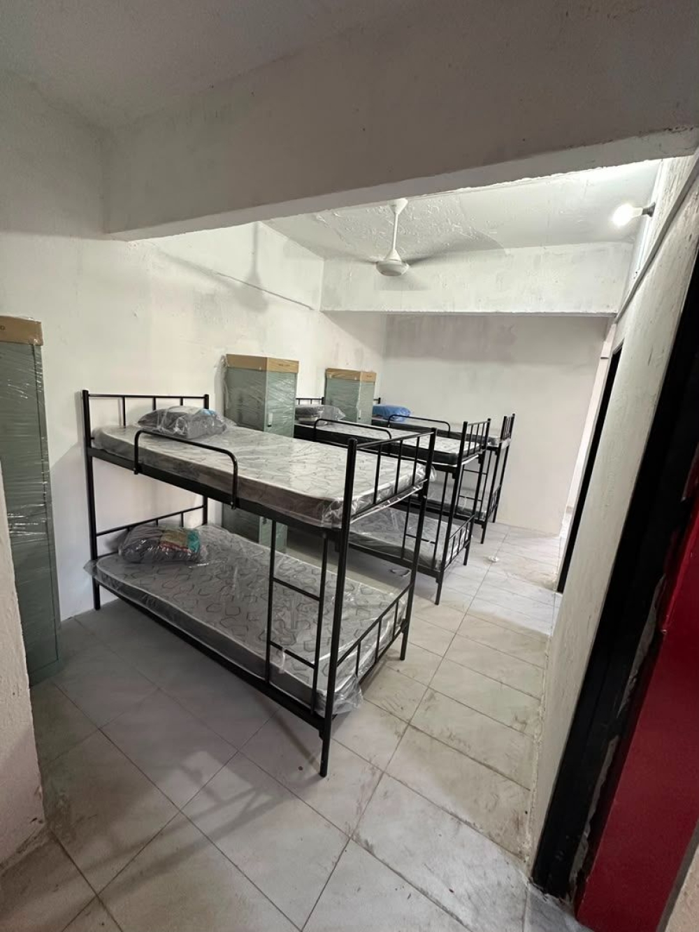 Heavy Duty Metal Double Decker Bed for Worker Hostel Accommodation | JTK Compliant Foreign Worker Hostel Bed and Locker Package | Set Katil Tilam Loker Asrama Murah | Deliver Penang, Batu Feringghi, Kulim Hi Tech, Prai, Bayan Lepas.