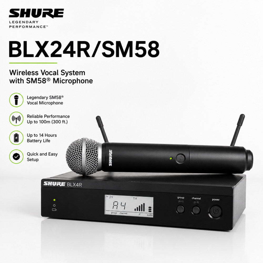 Shure BLX24R/SM58 – Wireless Rack-Mount Vocal System with SM58® Microphone