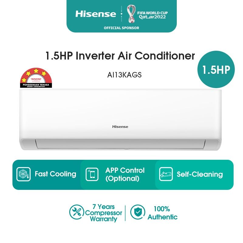 Hisense 1.5HP Standard Inverter Air Conditioner 4 Star R32 AI13KAGS