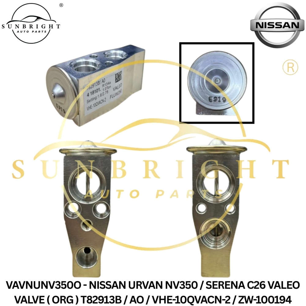 VAVNUNV350O - NISSAN URVAN NV350 / SERENA C26 VALEO VALVE ( ORG ) T82913B / AO / VHE-10QVACN-2 / ZW-100194