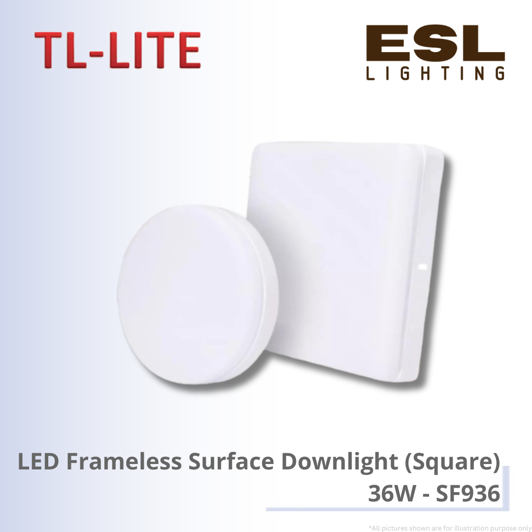 TL-LITE LED Frameless Surface Downlight (Square) 36W - SF936 IP20