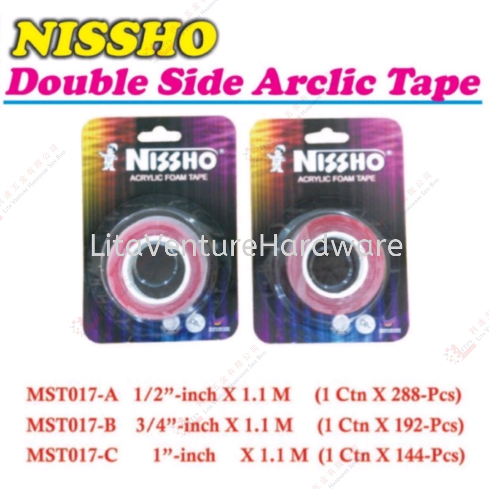 NISSHO BRAND DOUBLE SIDE ACRYLIC TAPE - MST017A MST017B MST017C
